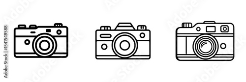 This digital camera icon is modern, editable, and part of a comprehensive icon set, suitable for various applications including web and app interfaces, presentations, and infographics