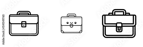 Briefcase and job symbols are thin line icons with editable strokes, perfectly rendered in pixels on a transparent background