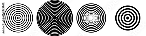 Icon of concentric ripple circles representing sound waves, accompanied by a seismic earthquake alert radar and radial signal sonar wave soundwave rings that evoke a touch effect or pulse line,