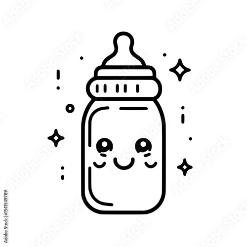 Baby feeding bottle sign icon designed in modern illustration style