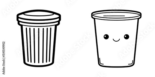 The image of a trash bin icon on a see-through background represents a cleaning concept
