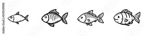 fish icon, fish line art - simple line art of fish, perfect for fish logos and icons’ becomes ‘icon of fish, line art fish - simple art of fish in lines, ideal for logos and fish icons