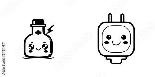 Modern design black and white icon for energy consumption