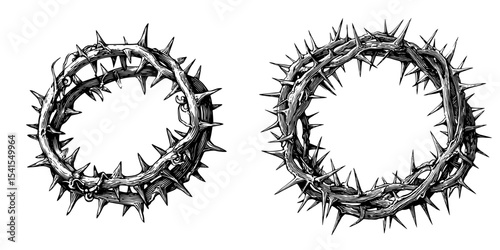 The illustration shows a crown of thorns, a symbol of Christian faith and devotion