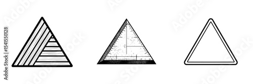 A right triangle icon in modern style isolated on white