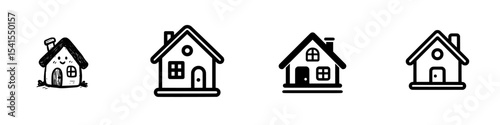 Modern flat design concept for app ads, web banner, and button ui ux interface elements featuring a black single house price icon isolated on white background, symbolizing simple real estate value