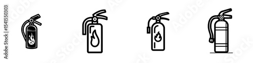 The Flame Safety Device is depicted as an Emergency Protection Equipment through a Black and White Sign Symbol Illustration