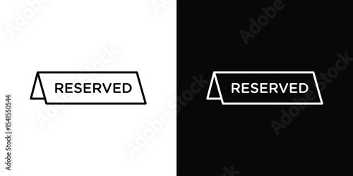 Reserved icon design. simple stroke line vector icon set