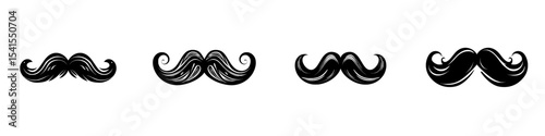 The modern icon is a moustache, characterized by a black retro style, often found on a vintage man's face after a visit to the barber for a shave
