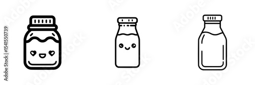 The icon of a lactose free symbol is editable, outlined, and isolated on a white background, depicted in a modern flat style, with pixel perfection at a size of 64 x