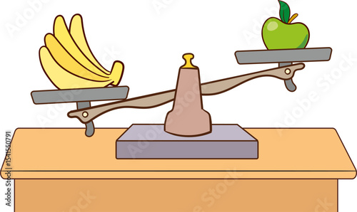 using a weighing scale to balance different objects