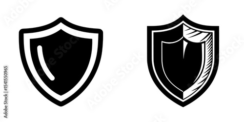 black shield icon sign isolated on white transparent background security protect protected privacy power safety modern illustration’ becomes ‘security symbol represented by black shield icon on