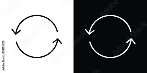 Refresh icon design. simple stroke line vector icon set