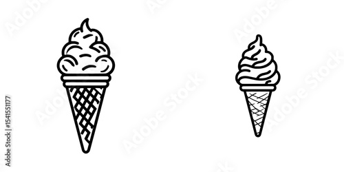 The isolated ice cream cone icon represents a modern symbol for sweet vanilla desserts and trendy chocolate cream, and is suitable for use in website design, as a button in mobile apps, and also as a