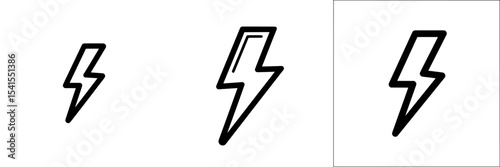thunder bolt flash icon, flash lightning bolt icon - Electric power icon symbol - Power energy icon sign in filled, thin, line, outline and stroke style for apps and website
