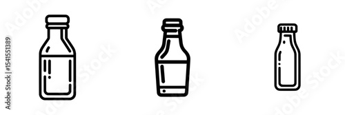 Icon of a sauce glass bottle featuring an editable stroke, symbolizing condiments packaging, and serving as an outline pictogram for web and mobile app design, presented as a modern sign isolated on