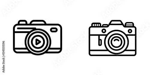 A simple black line icon representing a rotate camera mode, set against a white background, ideal for incorporation into app advertisements, web banners, and user interface designs