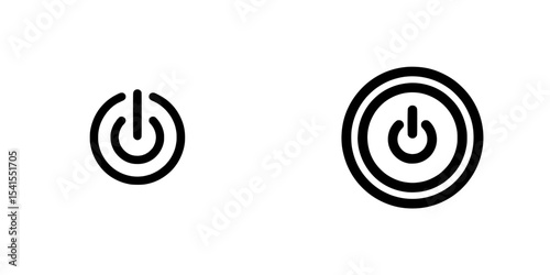 Simple reboot power button and modern lat design illustration pictogram, infographic for app ads web button ui interface elements, black single automatic restart line icon isolated on white