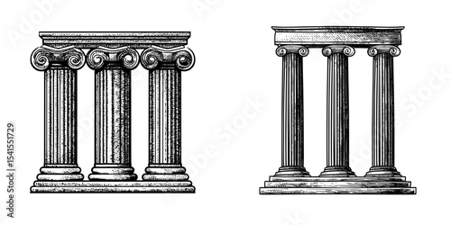 The Three Pillars Black Building features a unique layout and an image of three black pillars that reflect its architectural design