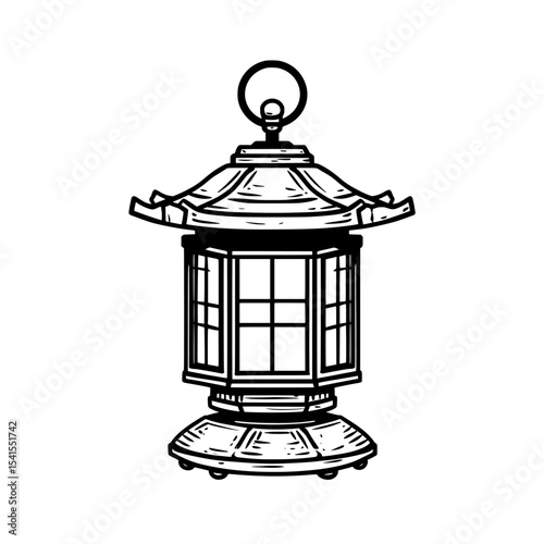 Black and white are the colors of the Lantern Icon, a traditional lighting design