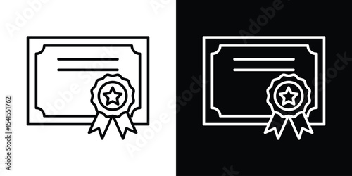 Qualification icon design. simple stroke line vector icon set