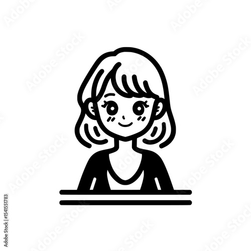 The receptionist symbol is depicted in a modern black and white icon design