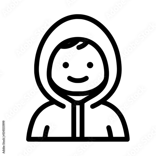 Modern design is incorporated into a black and white icon signifying a hacker on the dark web