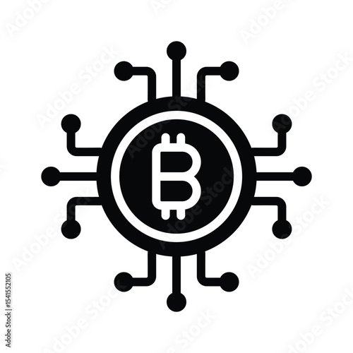 Get this glyph style icon of bitcoin currency