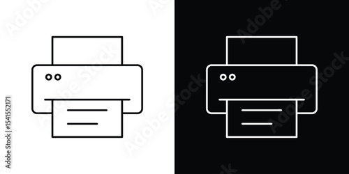 Print icon design. simple stroke line vector icon set