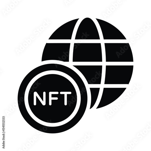 Ready to use glyph icon of nft web platform
