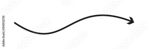 black arrow flat style icon on transparent background. arrow icon for your website design, logo, arrow indicated the direction symbol. curved arrow sign.