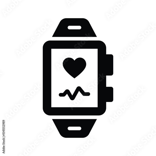 Trendy glyph icon showing a smart smartwatch device