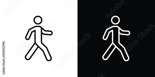 Pedestrian icon design. simple stroke line vector icon set