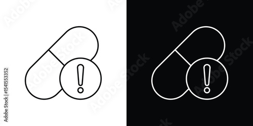 Overdose icon design. simple stroke line vector icon set
