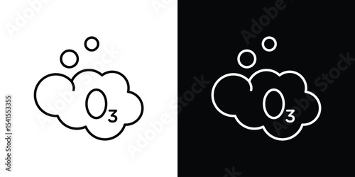 Ozonation icon design. simple stroke line vector icon set