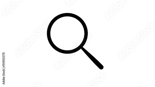 Magnifying glass with search icon concept animation on white background.