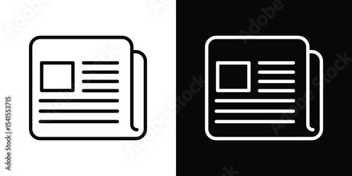 Newspaper icon design. simple stroke line vector icon set