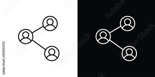Network icon design. simple stroke line vector icon set