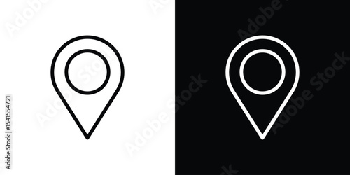 Map marker icon design. simple stroke line vector icon set