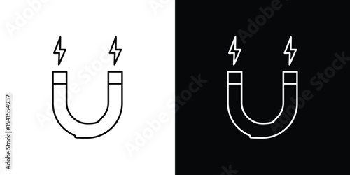 Magnet icon design. simple stroke line vector icon set