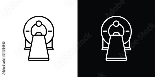MRI icon design. simple stroke line vector icon set