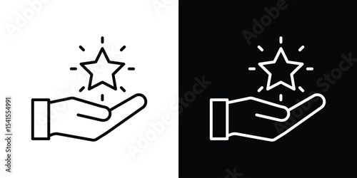 Loyalty program icon design. simple stroke line vector icon set