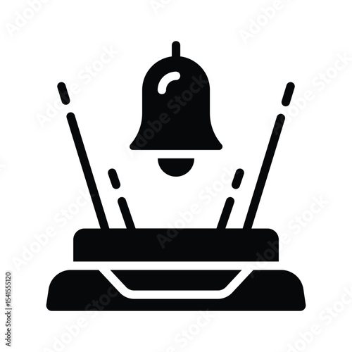 Well crafted glyph icon of hologram bell