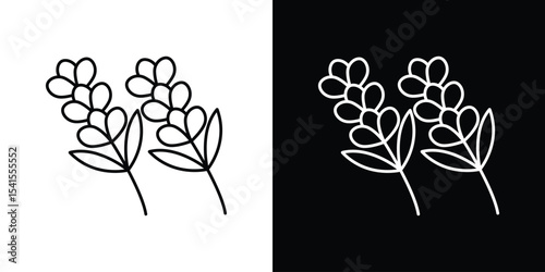 Lavender icon design. simple stroke line vector icon set