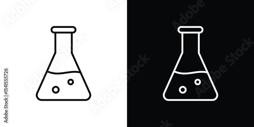 Lab flask icon design. simple stroke line vector icon set