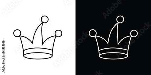 Jester hat icon design. simple stroke line vector icon set
