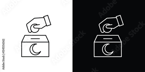 Infaq icon design. simple stroke line vector icon set