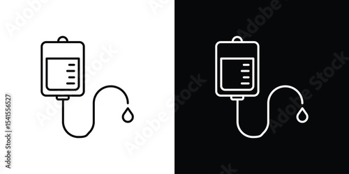 IV drip icon design. simple stroke line vector icon set