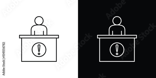 Help desk information icon design. simple stroke line vector icon set
