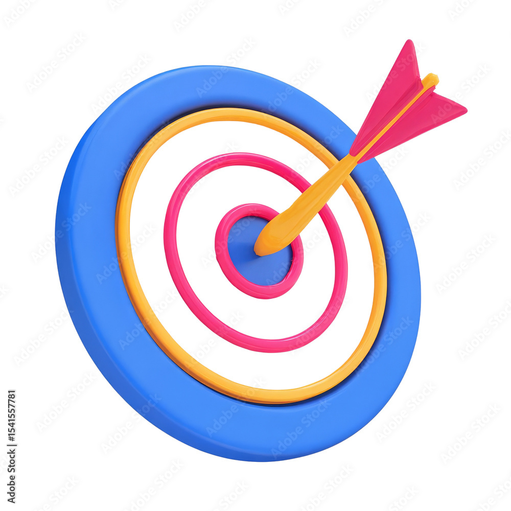 A colorful target illustration representing goal achievement. A colorful target illustration representing goal achievement.
